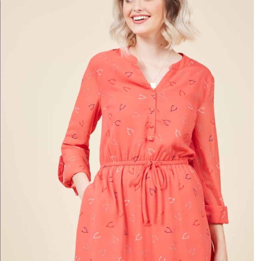 Modcloth Dress with Wishbone Pattern - Picture 4 of 6